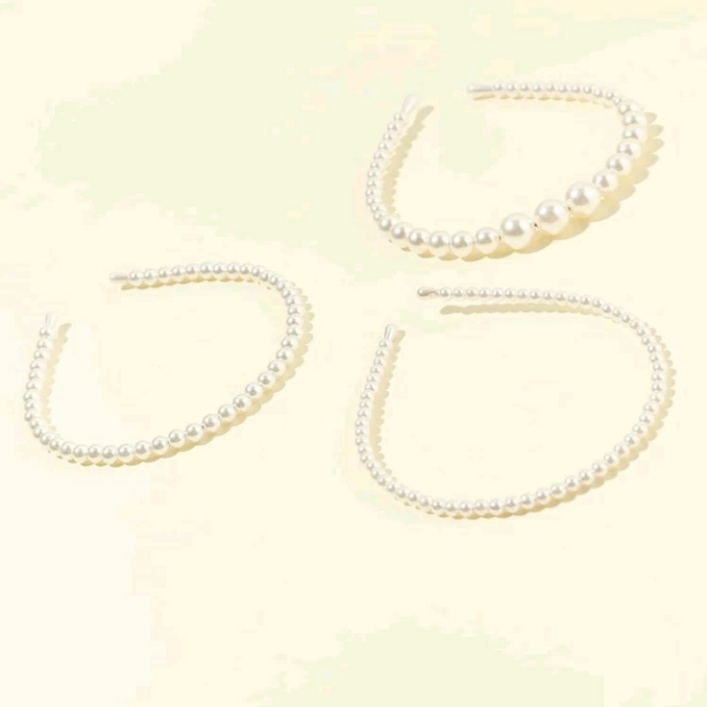 3 pcs Faux Pearl Headband - Picture 4 of 5